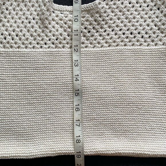 Y2K Knit Crochet Shoulder Bag. White. Boho Hippie Festival. 19”x15”. Summer. - Picture 7 of 7